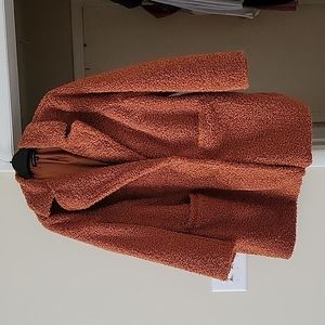 Burnt Orange Teddy Coat - Size 22